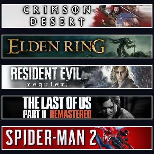  Crimson +Elden +Evil 9 +TLOU2 +Spider 2